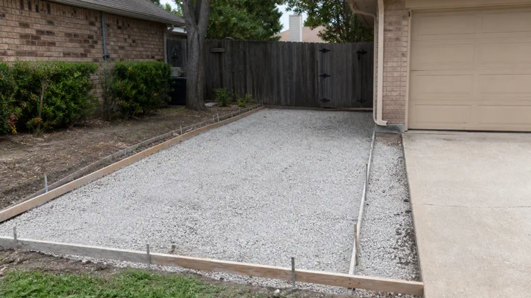 Concrete flatwork detail at a DFW home